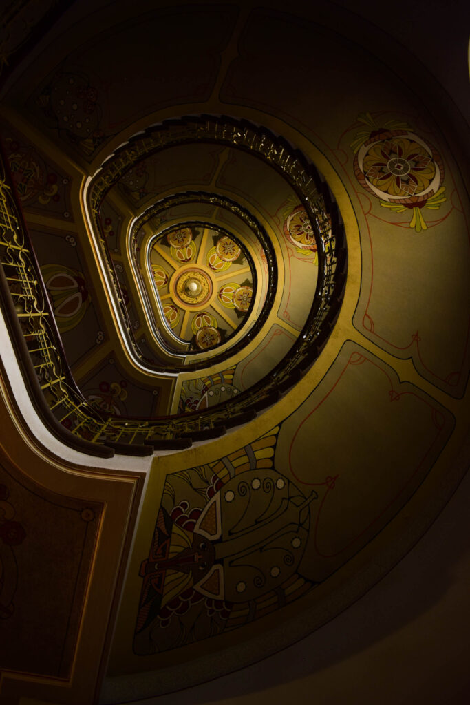 impressive staircase in Riga Art Nouveau Museum